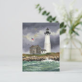 Lighthouse Storm Ocean Waterverf Briefkaart (Staand voorkant)