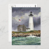Lighthouse Storm Ocean Waterverf Briefkaart (Voorkant / Achterkant)
