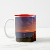 Lighthouse sunrise mug tweekleurige koffiemok (Links)