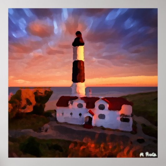 Lighthouse sunrise poster (Voorkant)