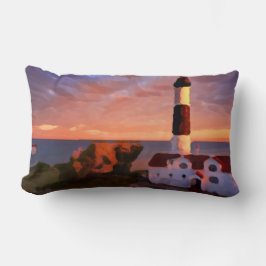 lighthouse sunrise trow pillow kussen