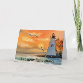 Lighthouse Sunset Christelijke Aanmoedigingskaart Kaart