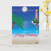 Lighthouse Th-Birthday-kaart Kaart (Gele Bloem)