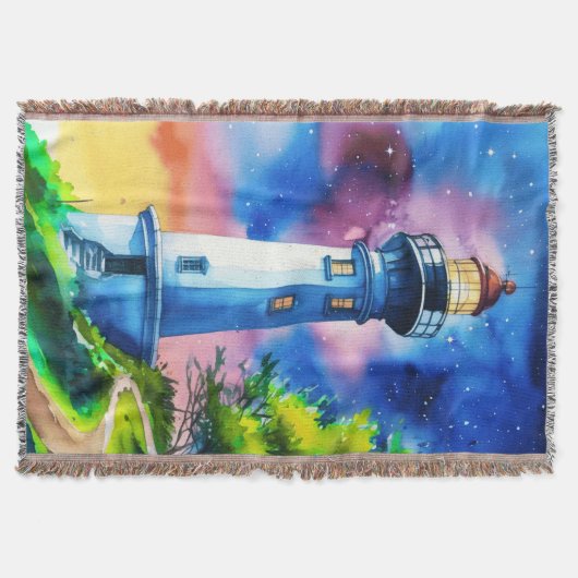 Lighthouse Under a Starry Sky Deken (Voorkant)
