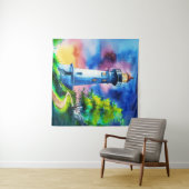 Lighthouse Under a Starry Sky Wandkleed (In Situ (horizontaal))