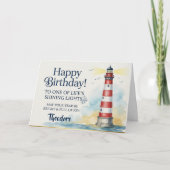 Lighthouse Verjaardagskaart met Schijnend Licht  Kaart (Voorkant)
