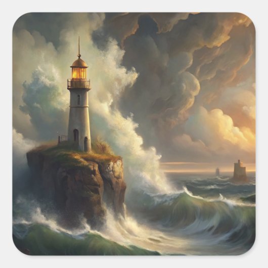 Lighthouse Vierkante Sticker (Voorkant)