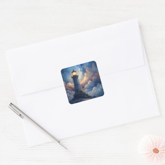 Lighthouse Vierkante Sticker (Envelop)