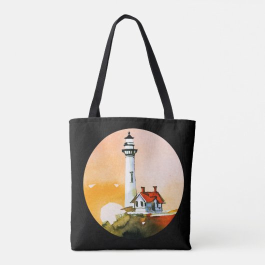 Lighthouse Vignette Canvas tas (Achterkant)