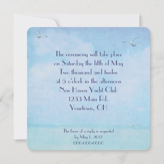 Lighthouse Vow Renewal Invite Kaart (Achterkant)