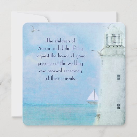 Lighthouse Vow Renewal Invite Kaart (Voorkant)