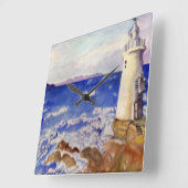 LIGHTHOUSE WALL CLOCK - BEACH DESIGNER GIFTS VIERKANTE KLOK (Hoek)