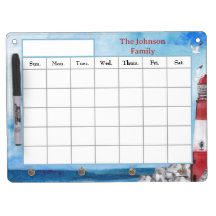 Lighthouse Waterverf Scene Art Red White