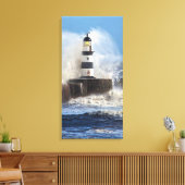 Lighthouse Wave Uitgerekt Canvas (Insitu (Woonkamer))