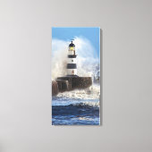 Lighthouse Wave Uitgerekt Canvas (Voorkant)