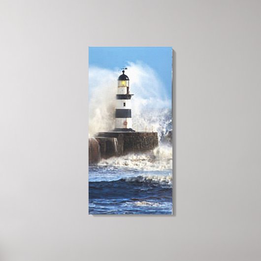 Lighthouse Wave Uitgerekt Canvas (Voorkant)