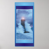 'Lighthouse Waves' Psalms 16 x 7' Poster (Voorkant)