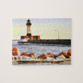 Lighthouse Winter, Duluth Minnesota Legpuzzel (Horizontaal)