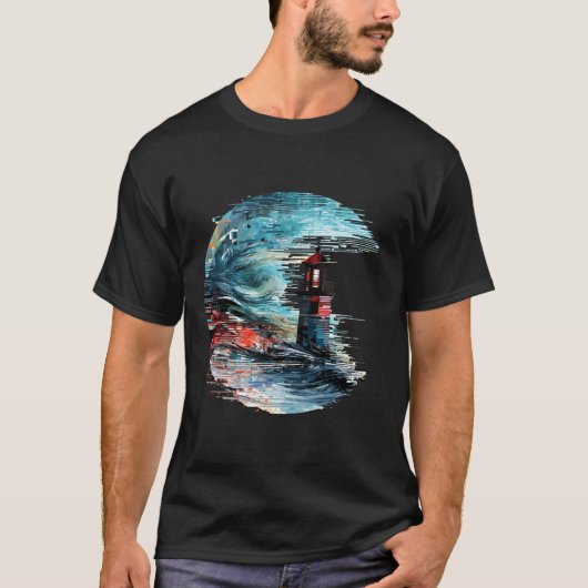Lighthouse Zee World Ocean Beauty Discovery Reizen T-shirt (Voorkant)
