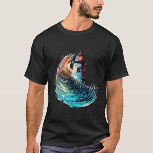 Lighthouse Zee World Ocean Beauty Discovery Reizen T-shirt (Voorkant)