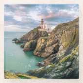 Lighthouses Baily Lighthouse Dublin, Ierland Glazen Onderzetter (Voorkant)