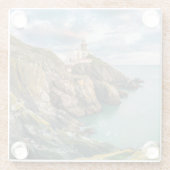 Lighthouses Baily Lighthouse Dublin, Ierland Glazen Onderzetter (Achterkant)