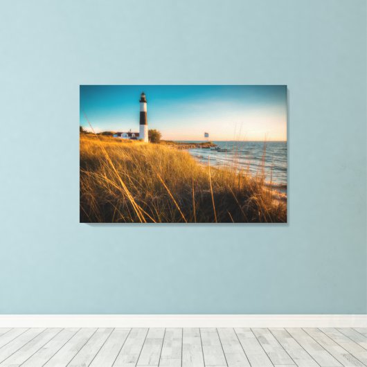 Lighthouses Big Sable Lighthouse Ludington, MI Canvas Afdruk (Insitu (Houten vloer))