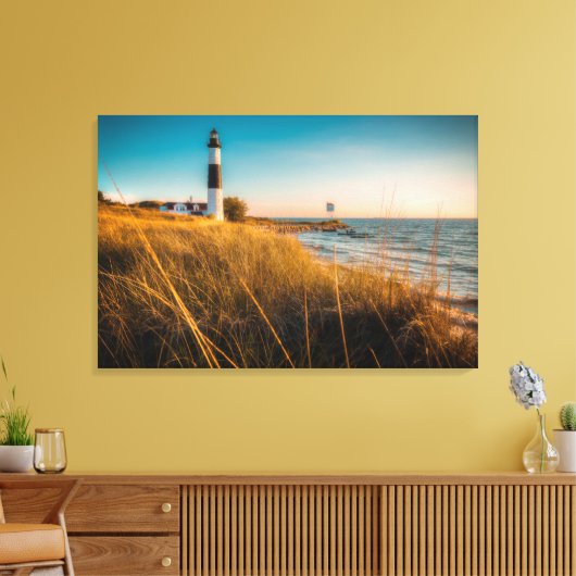 Lighthouses Big Sable Lighthouse Ludington, MI Canvas Afdruk (Insitu (Woonkamer))