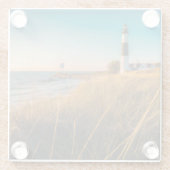 Lighthouses Big Sable Lighthouse Ludington, MI Glazen Onderzetter (Achterkant)