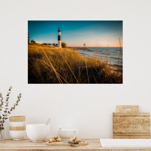 Lighthouses Big Sable Lighthouse Ludington, MI Poster (Keuken)