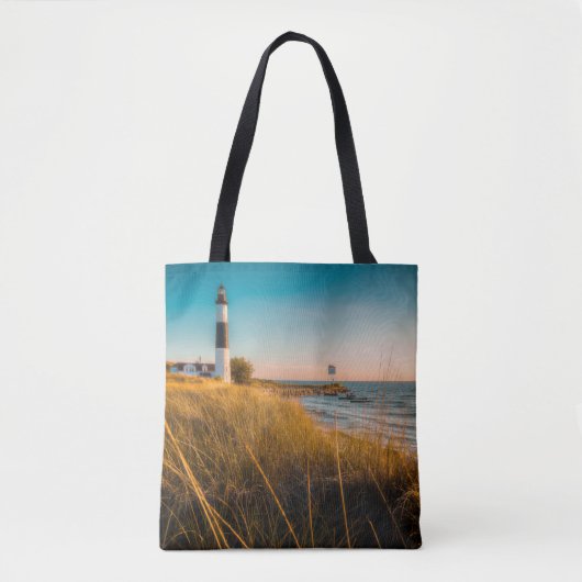 Lighthouses Big Sable Lighthouse Ludington, MI Tote Bag (Voorkant)