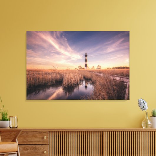 Lighthouses | Bodie Island Outerbanks NC Canvas Afdruk (Insitu (Woonkamer))