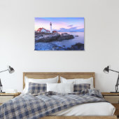 Lighthouses Cape Elizabeth, Maine Canvas Afdruk (Insitu (Slaapkamer))