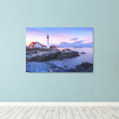 Lighthouses Cape Elizabeth, Maine Canvas Afdruk (Insitu (Houten vloer))