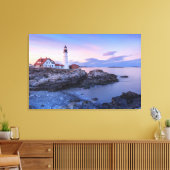 Lighthouses Cape Elizabeth, Maine Canvas Afdruk (Insitu (Woonkamer))