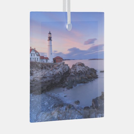 Lighthouses Cape Elizabeth, Maine Glas Ornament (Voorkant Rechts)