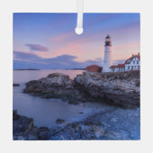 Lighthouses Cape Elizabeth, Maine Glas Ornament (Achterkant)
