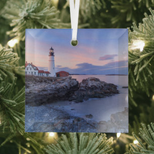 Lighthouses Cape Elizabeth, Maine Glas Ornament