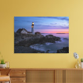 Lighthouses | Cape Elizabeth Maine Lighthouse Canvas Afdruk (Insitu (Woonkamer))