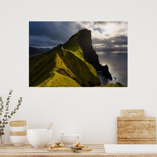 Lighthouses | Faroe Islands Denmark Poster (Keuken)