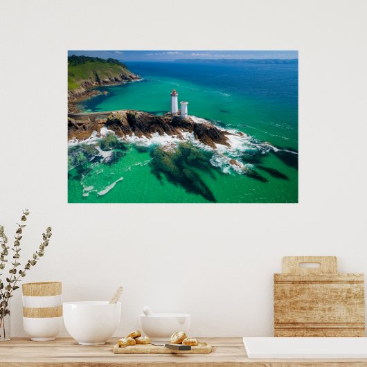 Lighthouses | Finistère Brest Bretagne Lighthouse Poster (Keuken)