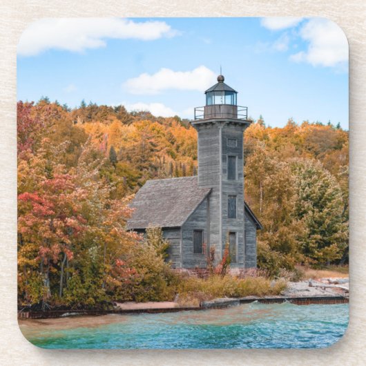 Lighthouses | Groot eiland East Channel Light Bier Onderzetter (Voorkant)