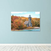 Lighthouses | Groot eiland East Channel Light Canvas Afdruk (Insitu (Houten vloer))