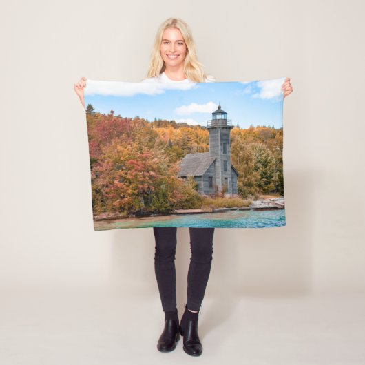 Lighthouses | Groot eiland East Channel Light Fleece Deken (In situ)