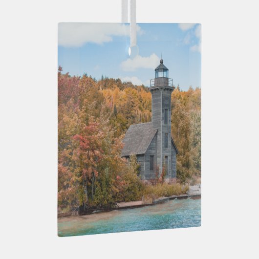 Lighthouses | Groot eiland East Channel Light Glas Ornament (Voorkant Rechts)