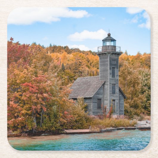 Lighthouses | Groot eiland East Channel Light Kartonnen Onderzetters (Voorkant)