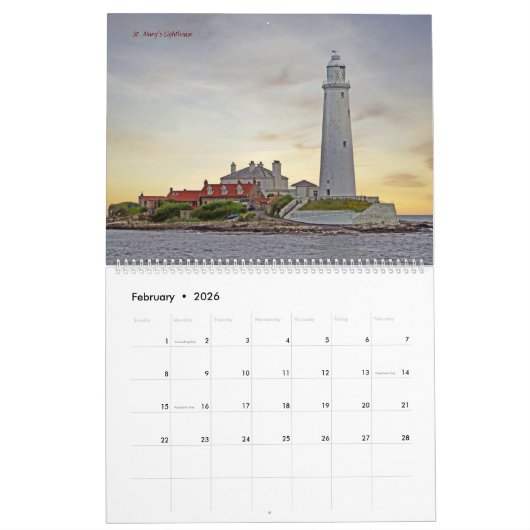 Lighthouses in England Kalender (Feb 2026)