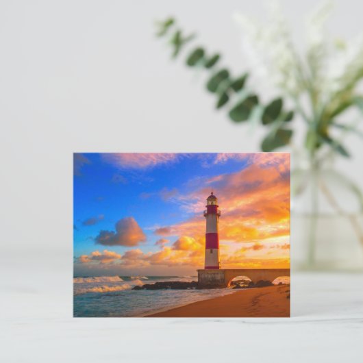 Lighthouses | Itapuã Brazil Lighthouse Briefkaart (Staand voorkant)