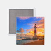 Lighthouses Itapuã Brazil Lighthouse Magneet (Voorkant / Achterkant)