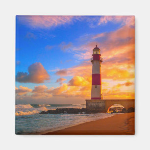 Lighthouses Itapuã Brazil Lighthouse Magneet